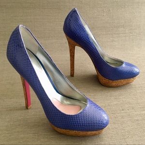 SALE‼️- PARIS HILTON 5.5 M👠Heel Sexy Blue/Cork